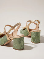 Gleamond | Women's Square Toe Slingback Pumps with Block Heel Gleamond