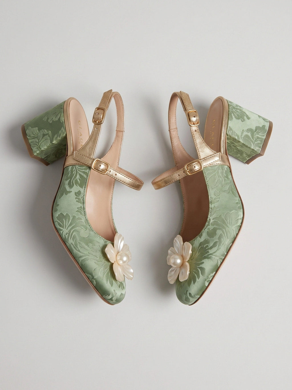 Gleamond | Women's Square Toe Slingback Pumps with Block Heel Gleamond