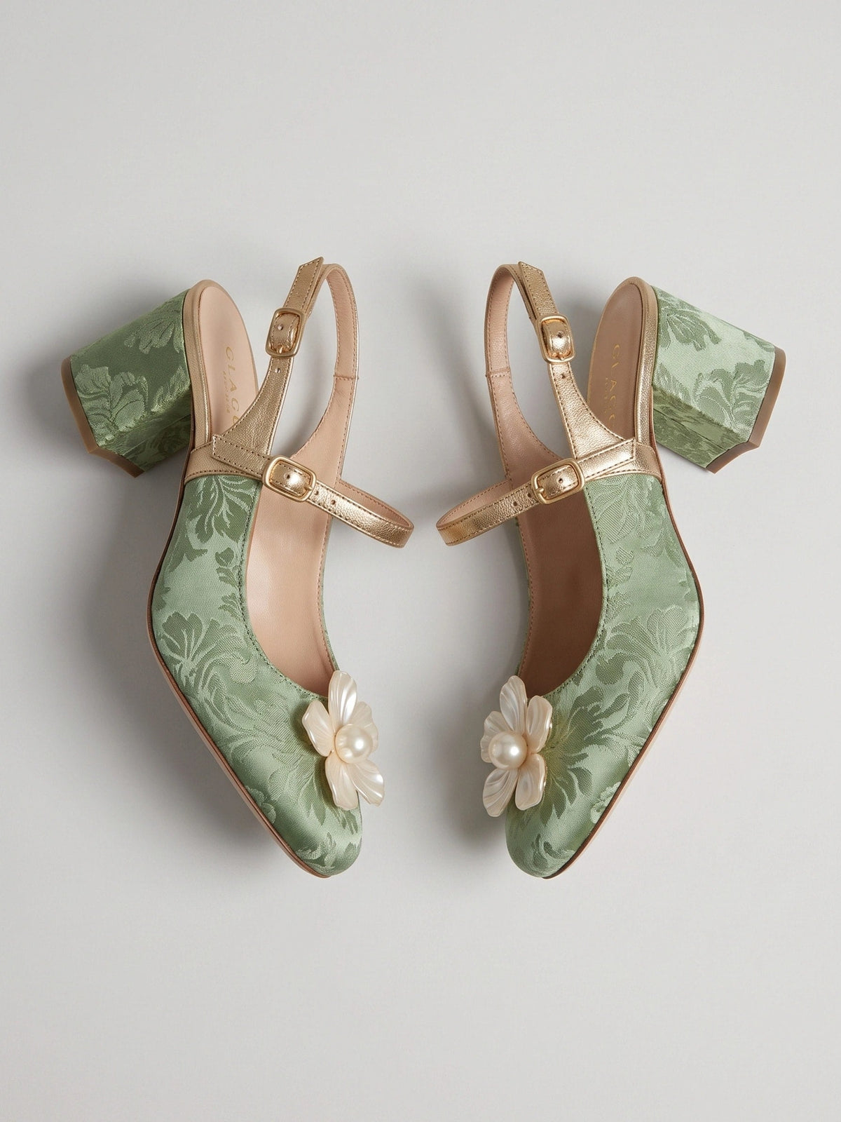 Gleamond | Women's Square Toe Slingback Pumps with Block Heel Gleamond