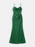 Gleamond | Women's Corset Maxi Dress with Side Split and Shoulder Straps Gleamond
