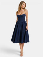Gleamond | Women's Strapless Corset Midi Dress Gleamond
