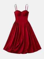 Gleamond | Women's Strapless Corset Midi Dress Gleamond