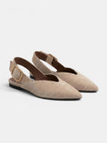 Gleamond | Women's Slingback Flats with Pointed Toe and Buckle Strap Gleamond
