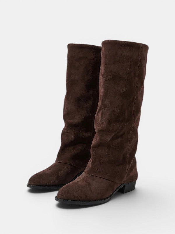 Gleamond | Women's Textured Mid Calf Boots Gleamond