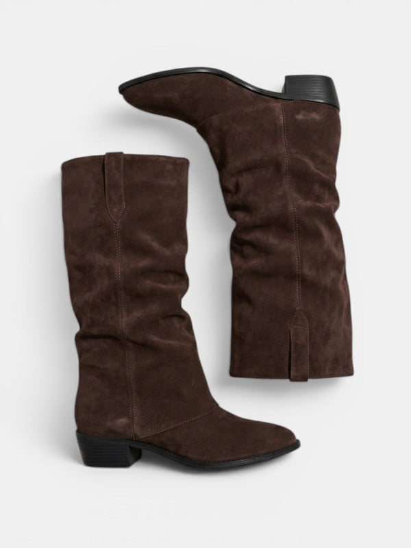 Gleamond | Women's Textured Mid Calf Boots Gleamond