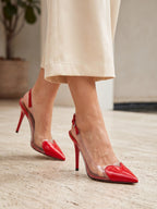 Gleamond | Women's Transparent Slingback High Heel Pumps Gleamond