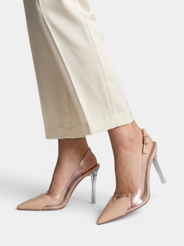 Gleamond | Women's Transparent Slingback High Heel Pumps Gleamond