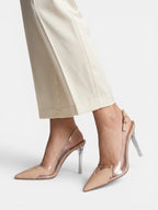 Gleamond | Women's Transparent Slingback High Heel Pumps Gleamond