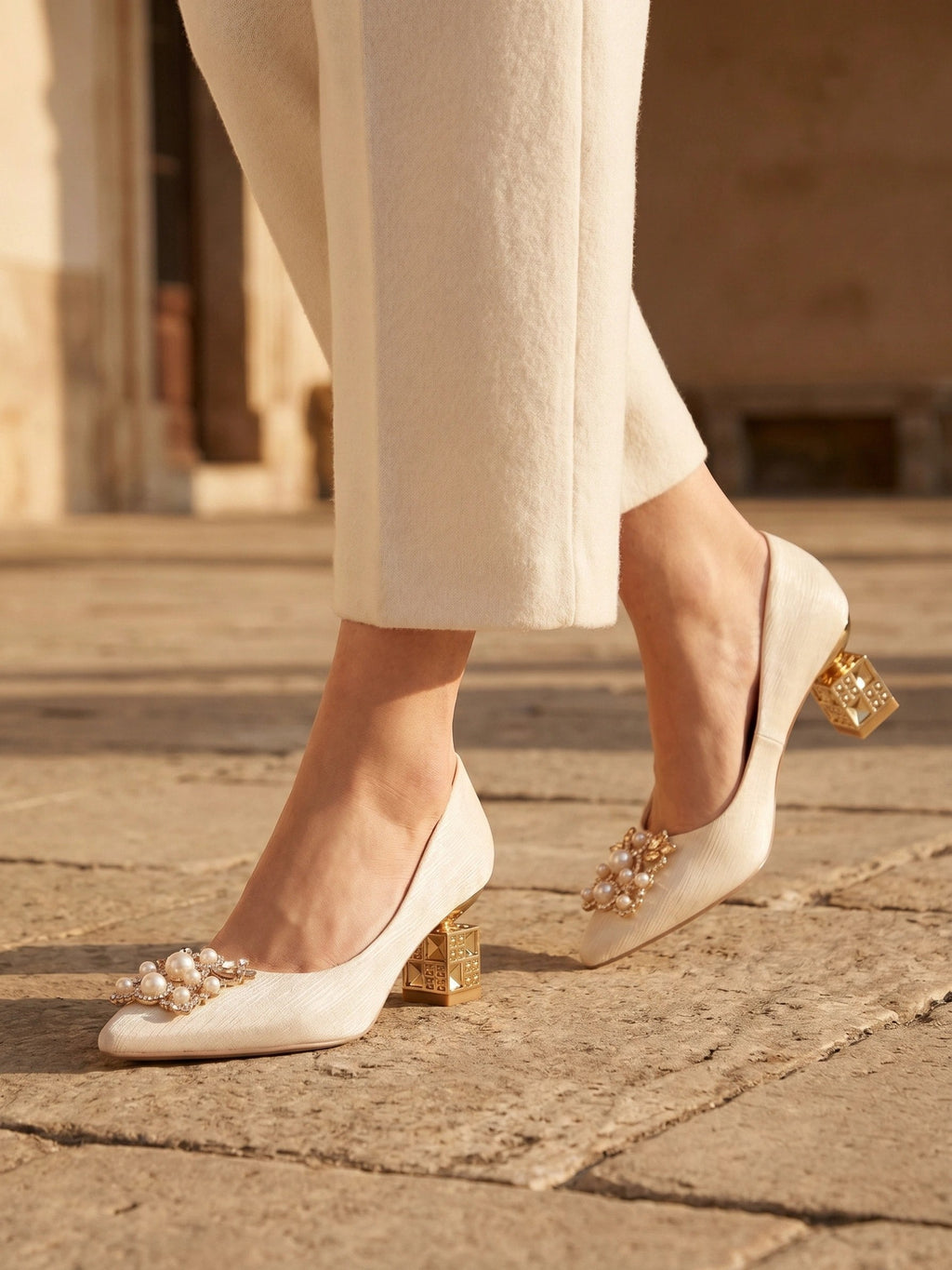 Gleamond | Women's Wedding Pointed Toe High Heel Pumps Gleamond