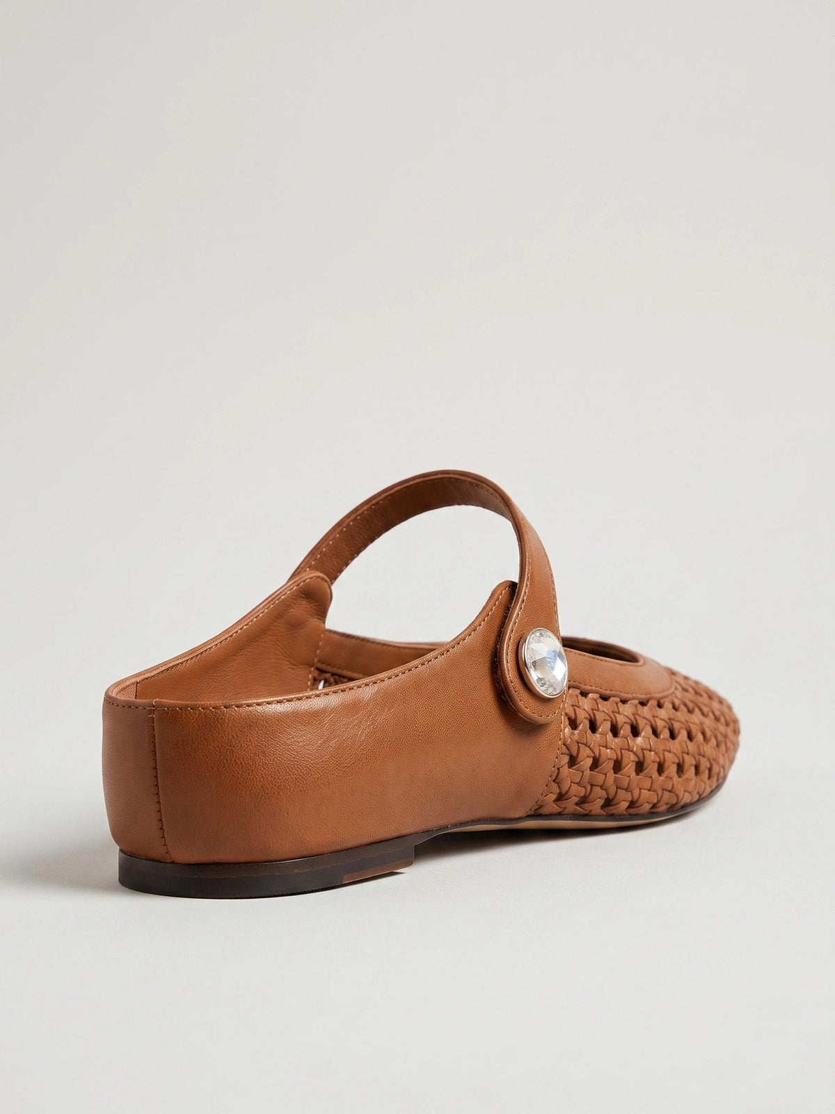 Gleamond | Women's Woven Mule Flats with Mary Jane Strap Gleamond