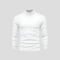 Men's Fitted Turtleneck Sweater with Ribbed Cuffs for Versatile Style
