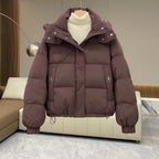 High Neck Hooded Puffer Jacket for Women