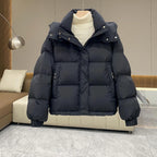 High Neck Hooded Puffer Jacket for Women