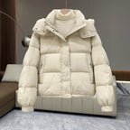 High Neck Hooded Puffer Jacket for Women