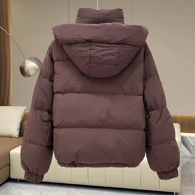 High Neck Hooded Puffer Jacket for Women