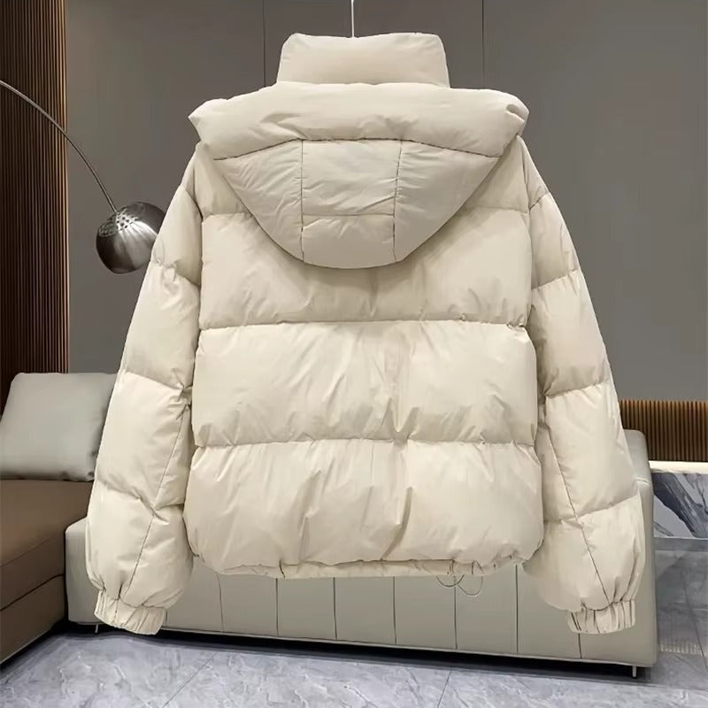 High Neck Hooded Puffer Jacket for Women