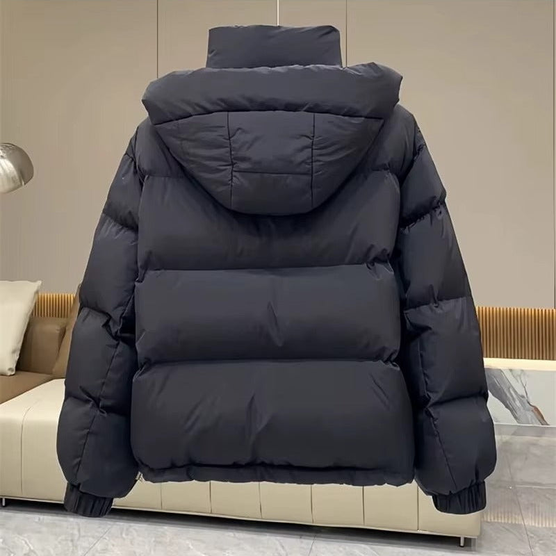 High Neck Hooded Puffer Jacket for Women