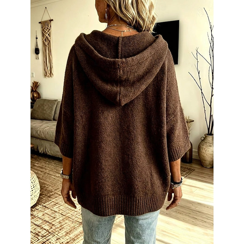Women's Cozy Hooded Open-Front Cardigan for Everyday Style