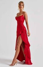 Elegant Maxi Dress with Ruffled Hem