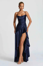 Elegant Maxi Dress with Ruffled Hem