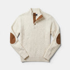 Men’s Cable Knit Sweater with Stand Collar Winter Pullover SnugBubs Australia