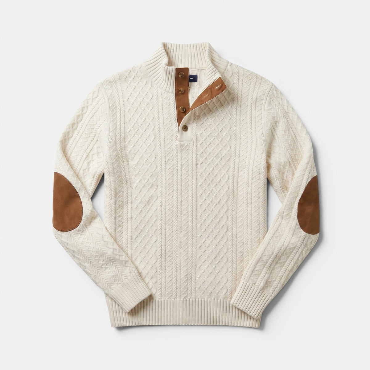 Men’s Cable Knit Sweater with Stand Collar Winter Pullover SnugBubs Australia