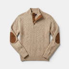 Men’s Cable Knit Sweater with Stand Collar Winter Pullover SnugBubs Australia