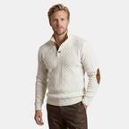 Men’s Cable Knit Sweater with Stand Collar Winter Pullover SnugBubs Australia