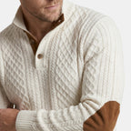 Men’s Cable Knit Sweater with Stand Collar Winter Pullover SnugBubs Australia