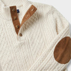 Men’s Cable Knit Sweater with Stand Collar Winter Pullover SnugBubs Australia