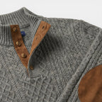 Men’s Cable Knit Sweater with Stand Collar Winter Pullover SnugBubs Australia
