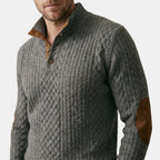 Men’s Cable Knit Sweater with Stand Collar Winter Pullover SnugBubs Australia