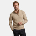 Men’s Cable Knit Sweater with Stand Collar Winter Pullover SnugBubs Australia