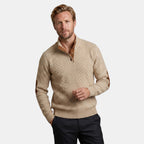 Men’s Cable Knit Sweater with Stand Collar Winter Pullover SnugBubs Australia