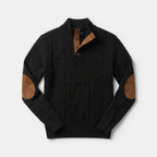 Men’s Cable Knit Sweater with Stand Collar Winter Pullover SnugBubs Australia