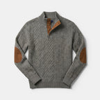 Men’s Cable Knit Sweater with Stand Collar Winter Pullover SnugBubs Australia