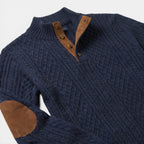 Men’s Cable Knit Sweater with Stand Collar Winter Pullover SnugBubs Australia