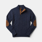 Men’s Cable Knit Sweater with Stand Collar Winter Pullover SnugBubs Australia