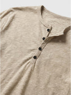 Men’s Cotton Henley Shirt Slim Fit Long Sleeve SnugBubs Australia