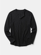 Men’s Cotton Henley Shirt Slim Fit Long Sleeve SnugBubs Australia