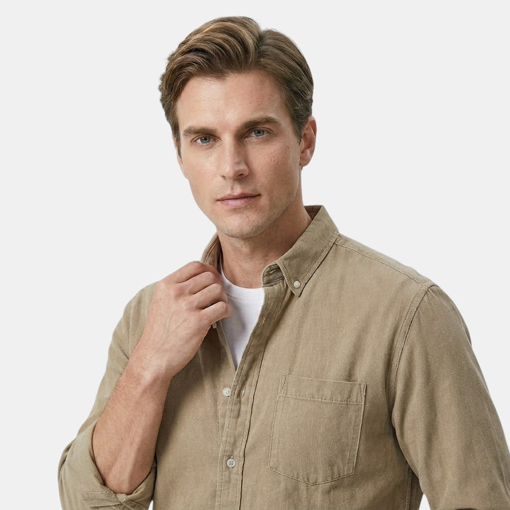 Men’s Cotton Linen Shirt Long Sleeve Casual Button-Up SnugBubs Australia
