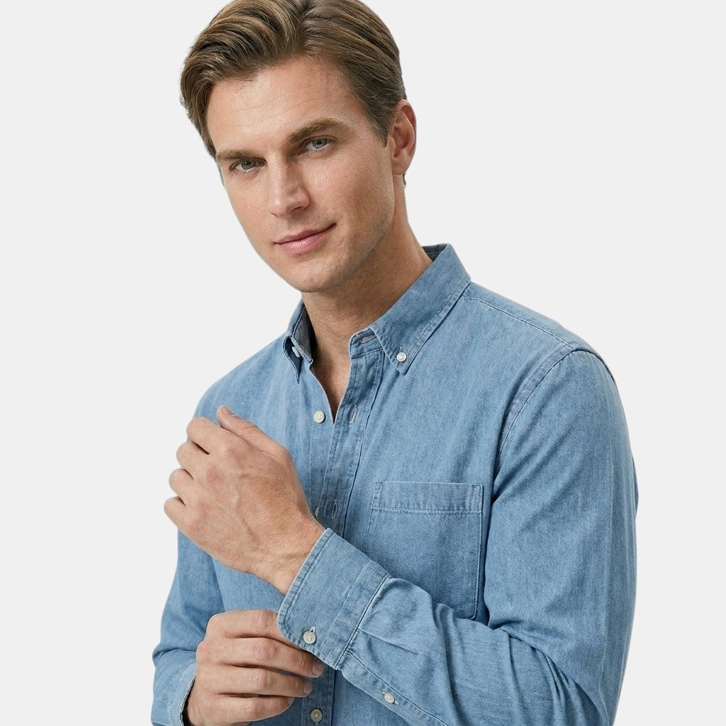 Men’s Cotton Linen Shirt Long Sleeve Casual Button-Up SnugBubs Australia