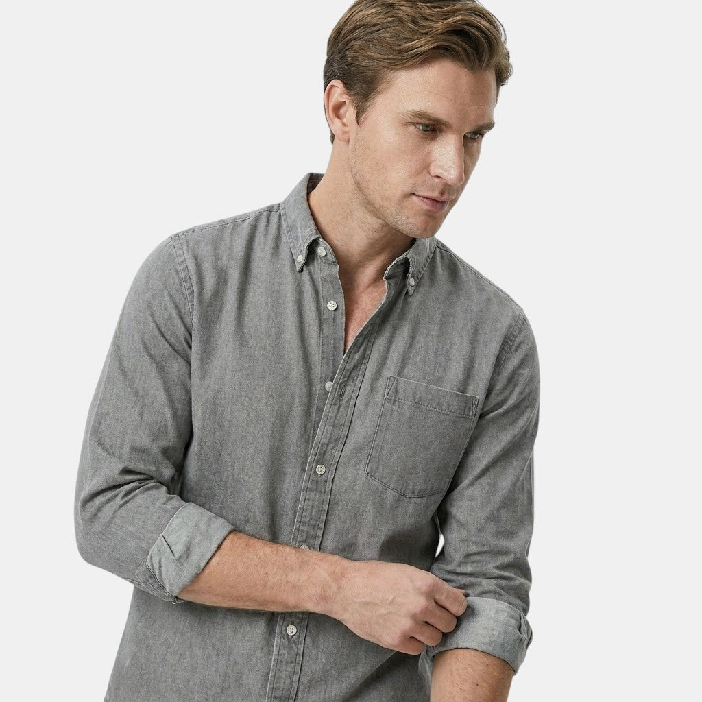 Men’s Cotton Linen Shirt Long Sleeve Casual Button-Up SnugBubs Australia
