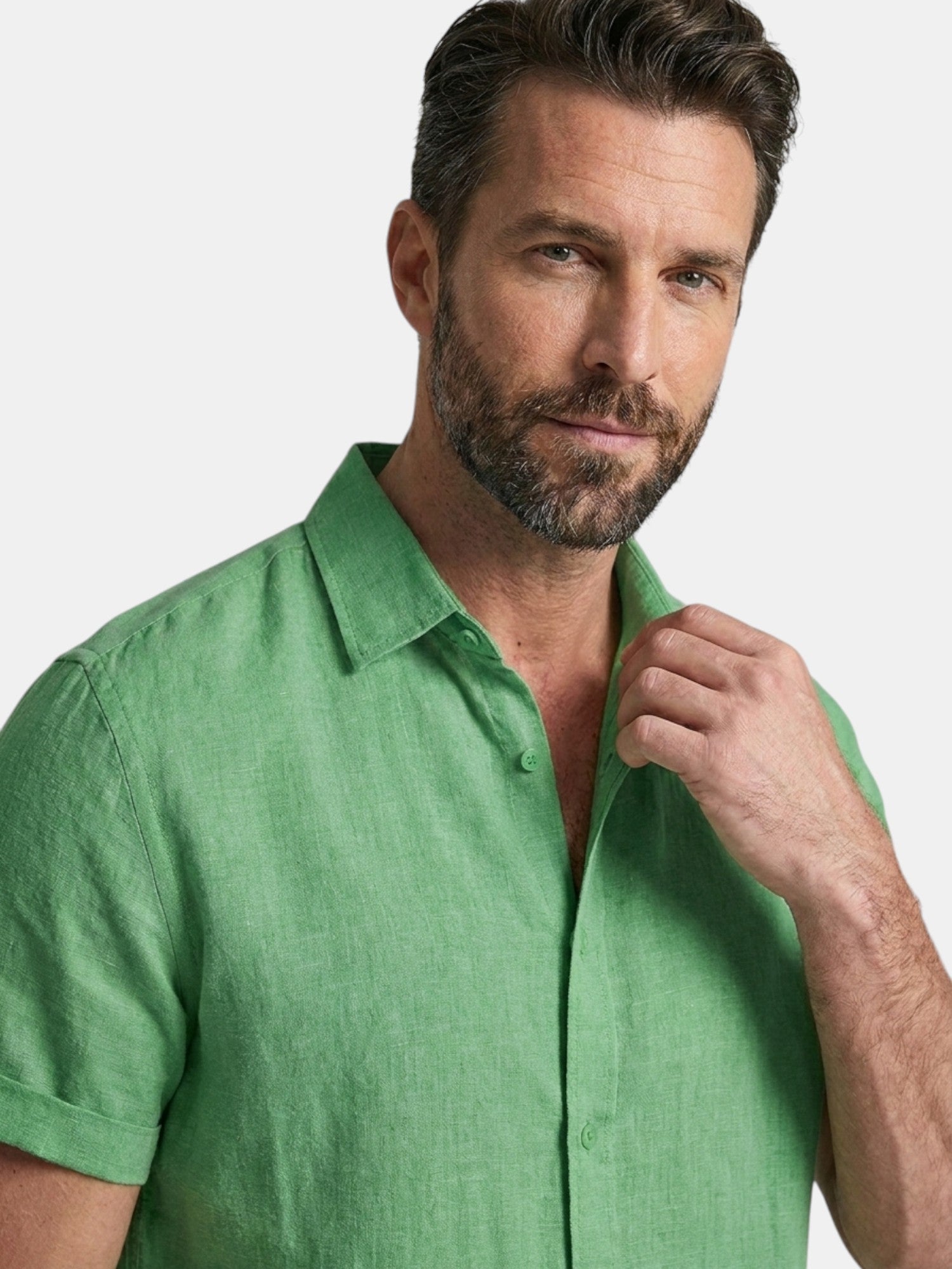 Men’s Cotton Linen Summer Shirt Lightweight Short Sleeve SnugBubs Australia