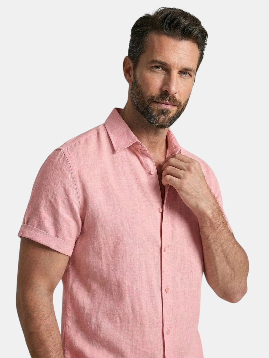 Men’s Cotton Linen Summer Shirt Lightweight Short Sleeve SnugBubs Australia