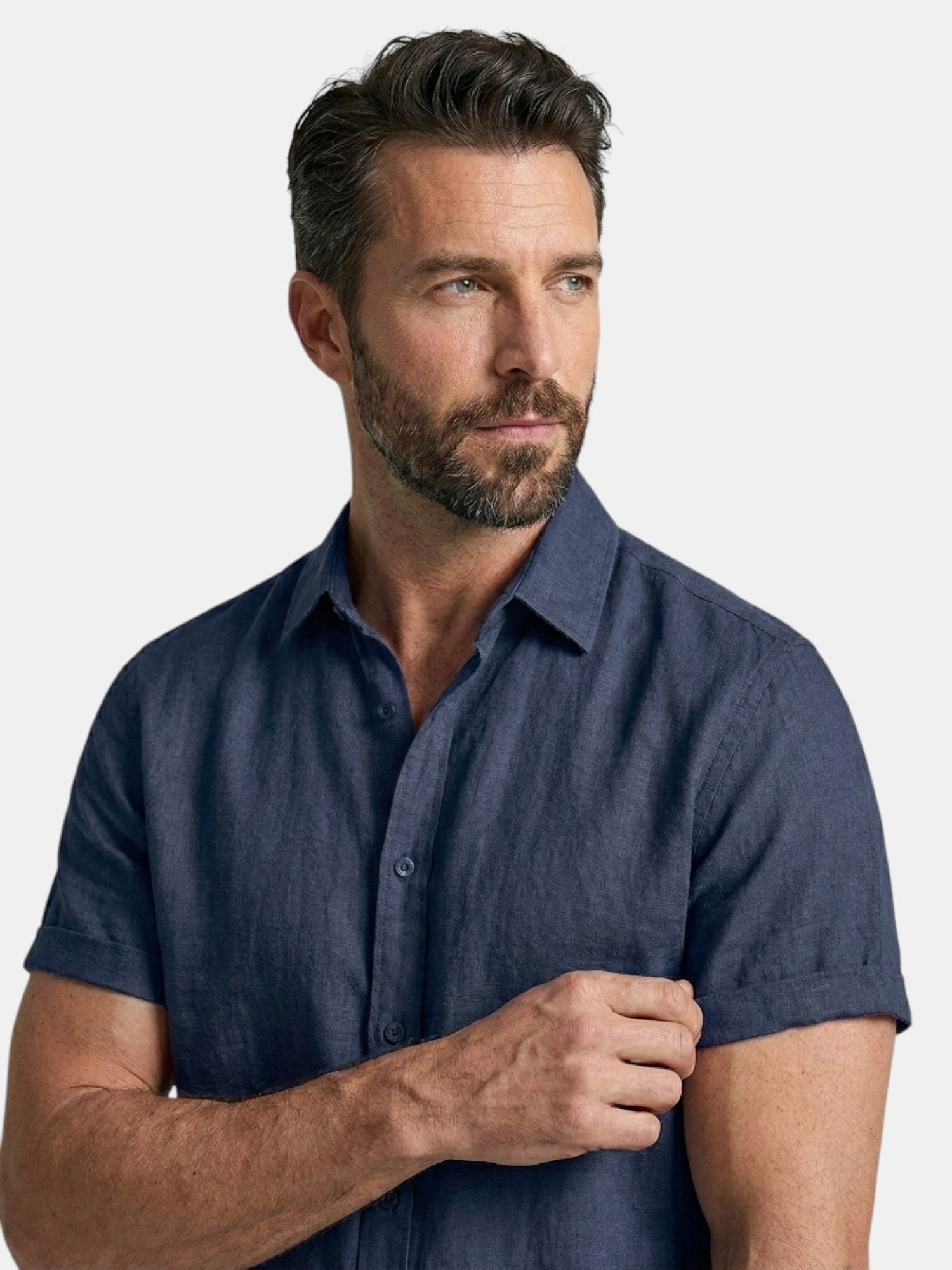 Men’s Cotton Linen Summer Shirt Lightweight Short Sleeve SnugBubs Australia