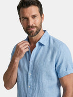 Men’s Cotton Linen Summer Shirt Lightweight Short Sleeve SnugBubs Australia