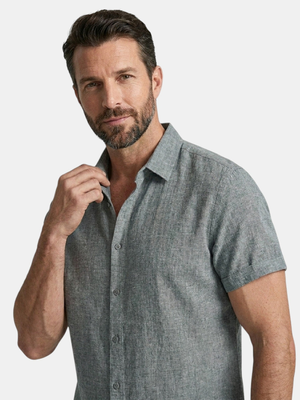 Men’s Cotton Linen Summer Shirt Lightweight Short Sleeve SnugBubs Australia