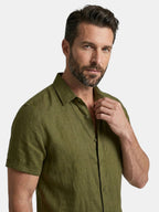 Men’s Cotton Linen Summer Shirt Lightweight Short Sleeve SnugBubs Australia