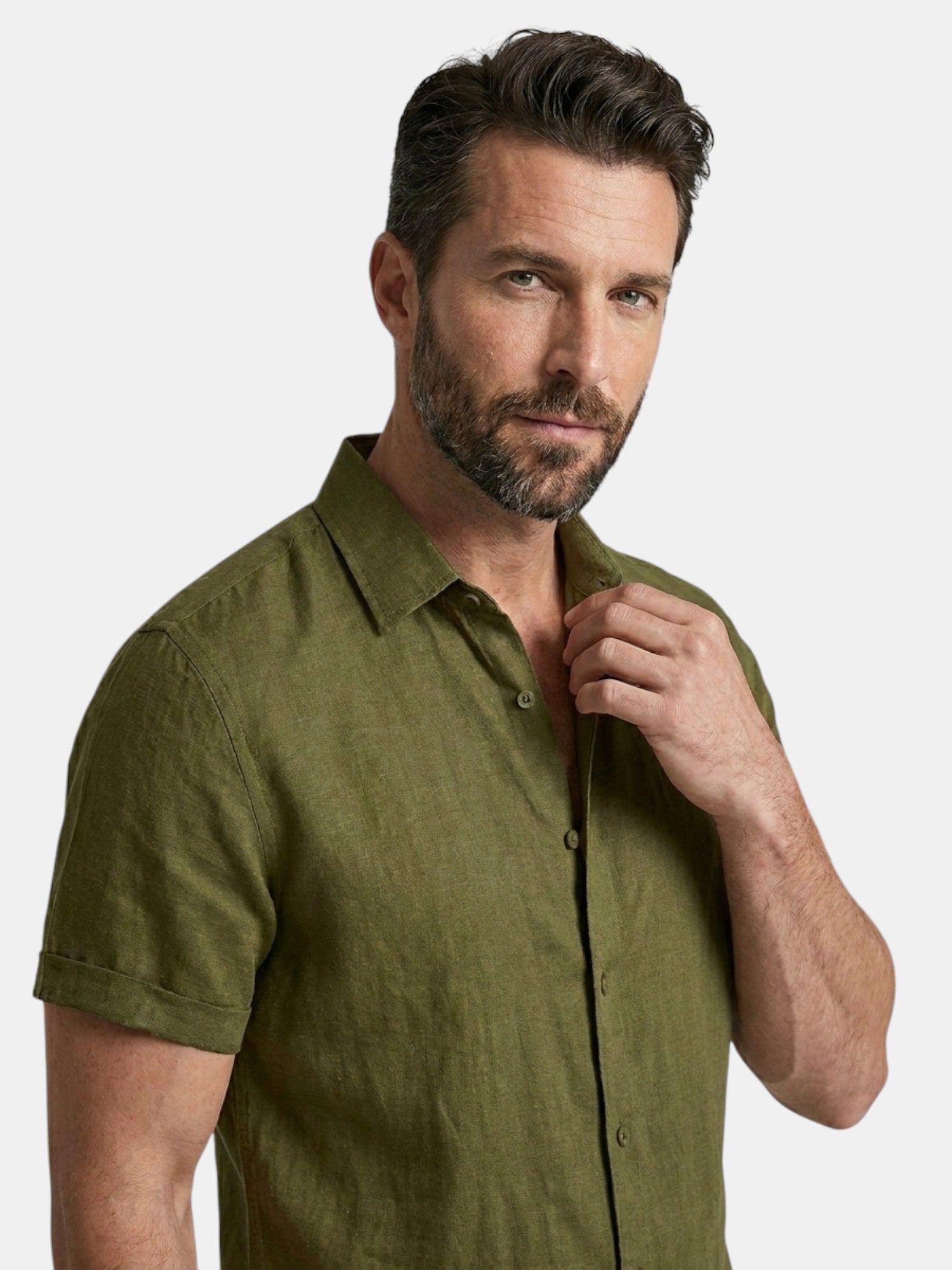 Men’s Cotton Linen Summer Shirt Lightweight Short Sleeve SnugBubs Australia